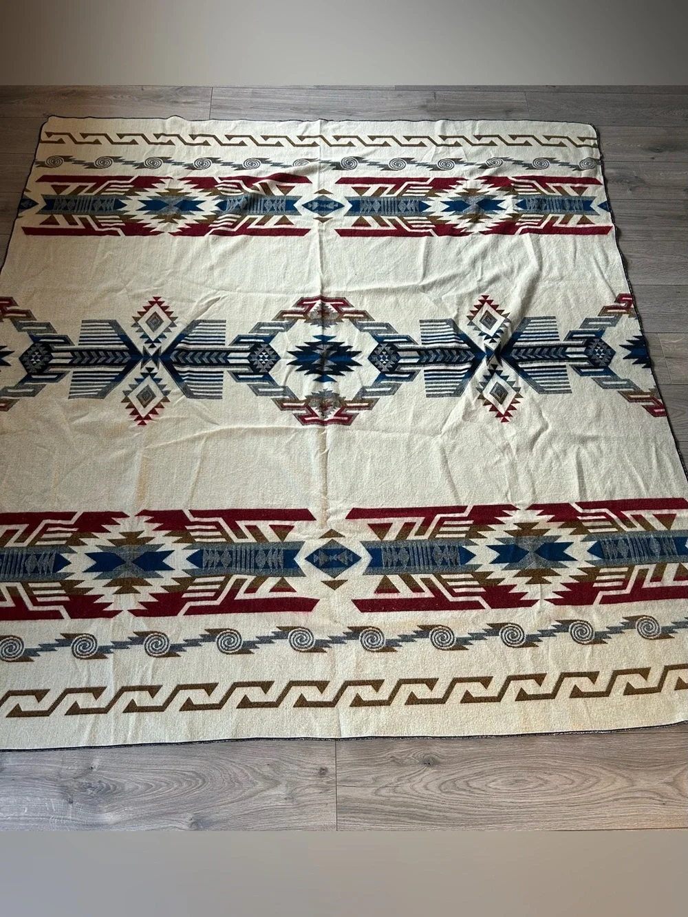 Native Creations Western / Aztec Alpaca Handmade blanket Size 84” X 80”